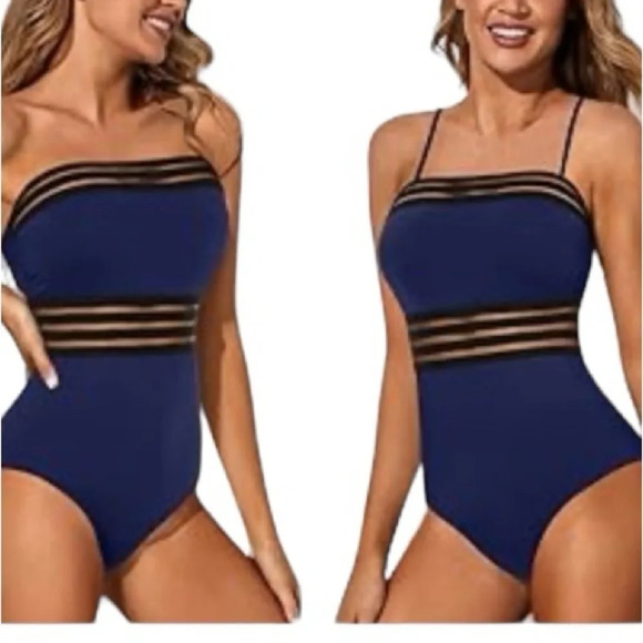 NWT Holipick 1 Piece Swimsuits Tummy Control Bathing Suits for Women bandeau top - Picture 3 of 8